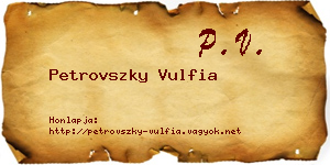 Petrovszky Vulfia névjegykártya